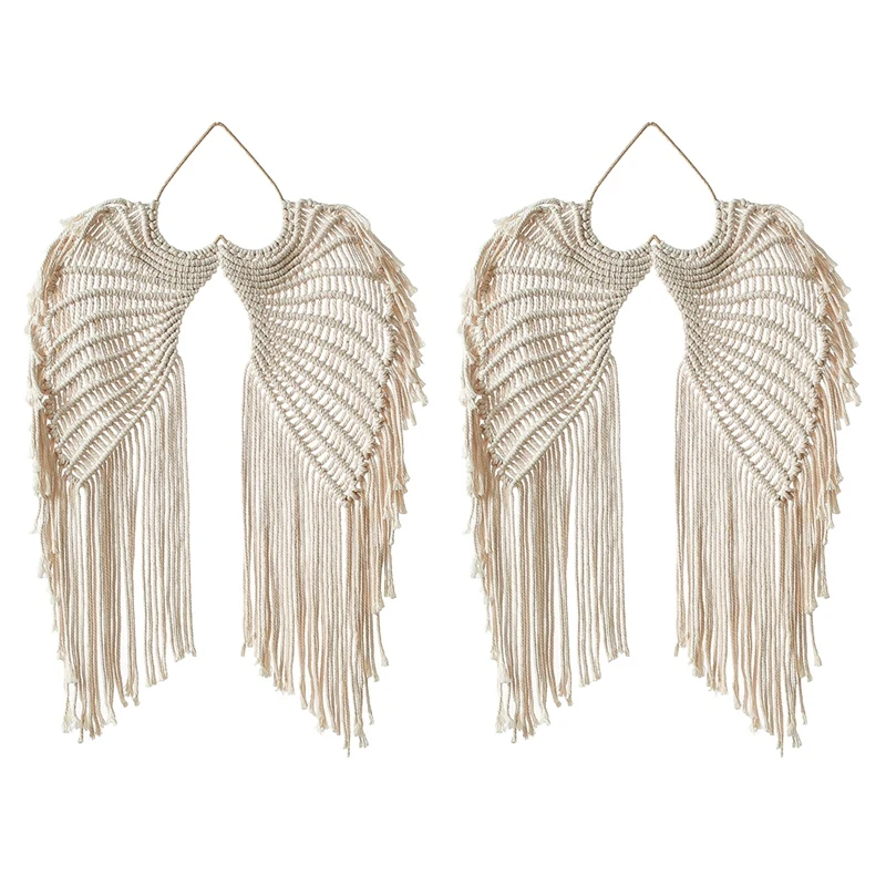 

Настенная подвеска Bestmacrame, ручная работа, стиль ангела, домашний шикарный богемный геометрический художественный Настенный декор для свадь...