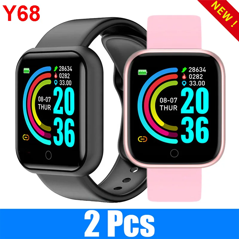 

Original Y68 Smart Watch Men's Smart Watch Heart Rate Blood Pressure Sleep Motion Tracking Monitoring Smart Bracelet