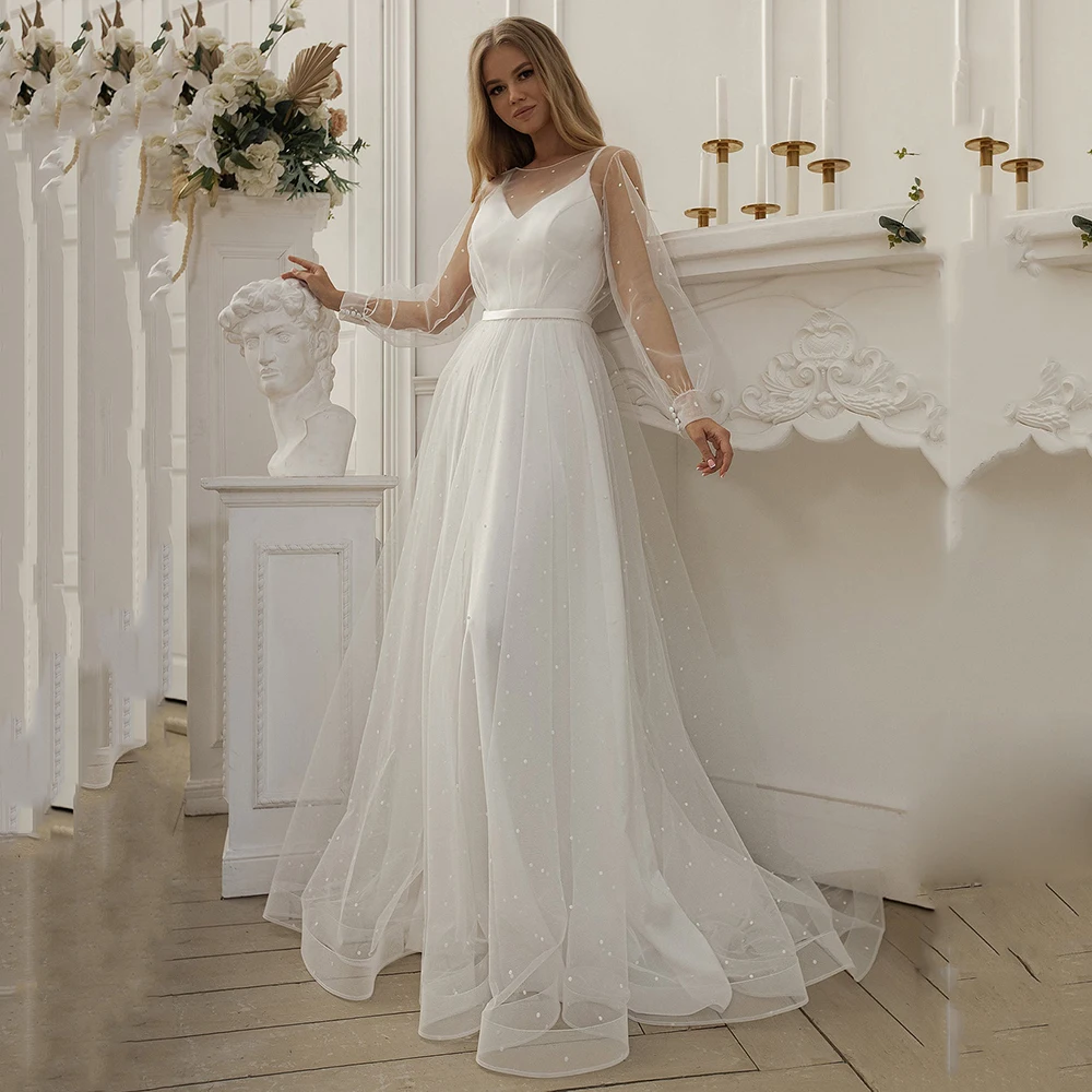 

White Wedding Dress 2022 Satin A Line With Detachable Over Skirt Spaghetti Straps V Neck Bridal Gown Custom Made For Women