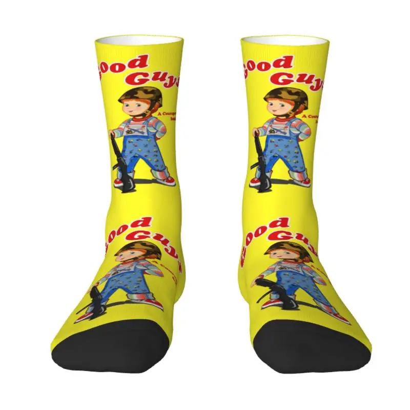 

Cool Men's Child's Play Chucky Good Guys Soldier Dress Socks Unisex Breathbale Warm 3D Printed Crew Socks
