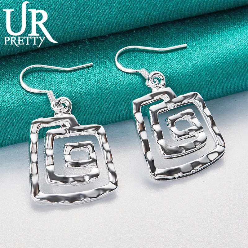 

925 Sterling Silver Screw Thread Pendant Earrings For Women Engagement Wedding Party Gifts Fashion Jewelry