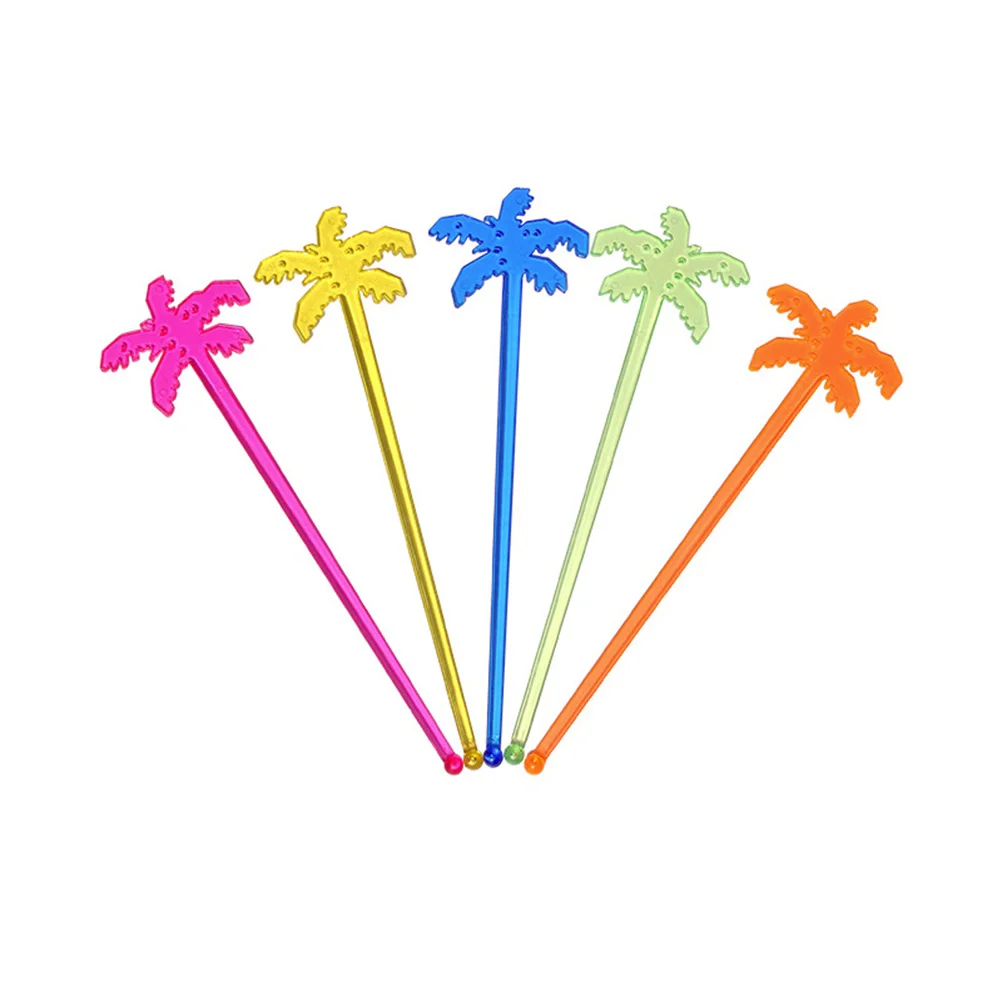 

Sticks Swizzle Stirrers Drink Cocktail Stir Stirring Stick Coffee Beverage Stirrer Mixing Hawaiian Cocktails Rod Tree Tropical