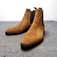 fashion british style chelsea boots men shoes classic casual party street daily classic slip on faux suede solid ankle boots