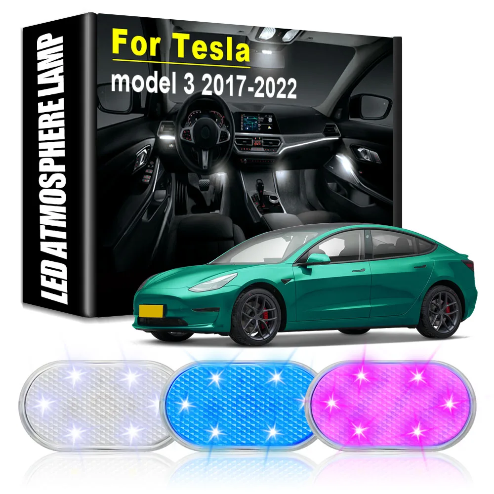 

Car LED Atmosphere Lights Car Rechargeable Touch Lamps Auto Goods Car Accessories Auto Tools Gadgets for Tesla Model 3 2017-2022
