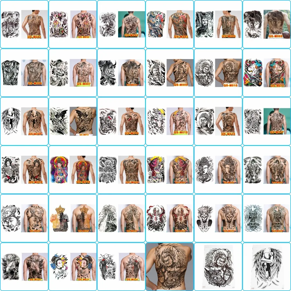 Водная переводная печать татуировка на всю спину наклейка с крыльями ангела