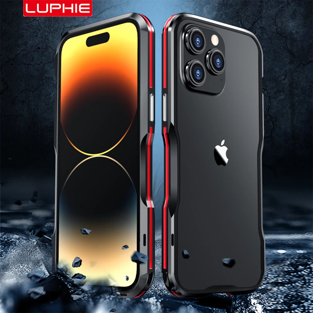 Tanie Oryginalna Metalowa Rama LUPHIE Dla Iphone 14 Pro Max Zderzak 14 Plus Obudowa Luksusowa Aluminiowa Osłona Ochronna Skórki Funda Najtaniej Oryginalna Metalowa Rama LUPHIE Dla Iphone 14 Pro Max Zderzak 14 Plus Obudowa Luksusowa Aluminiowa Osłona Ochronna Skórki Funda