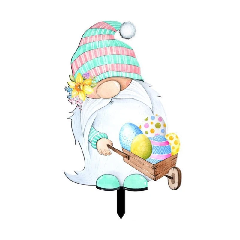 

Пасхальный гном двор знаки двор стойка внешний фотореквизит для вечевечерние