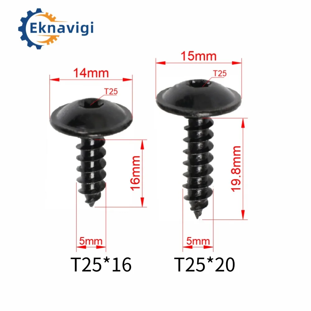 100 шт. саморезы для внутренней отделки крыльев адаптеры Volkswagen BMW Audi T25T20 внутренний