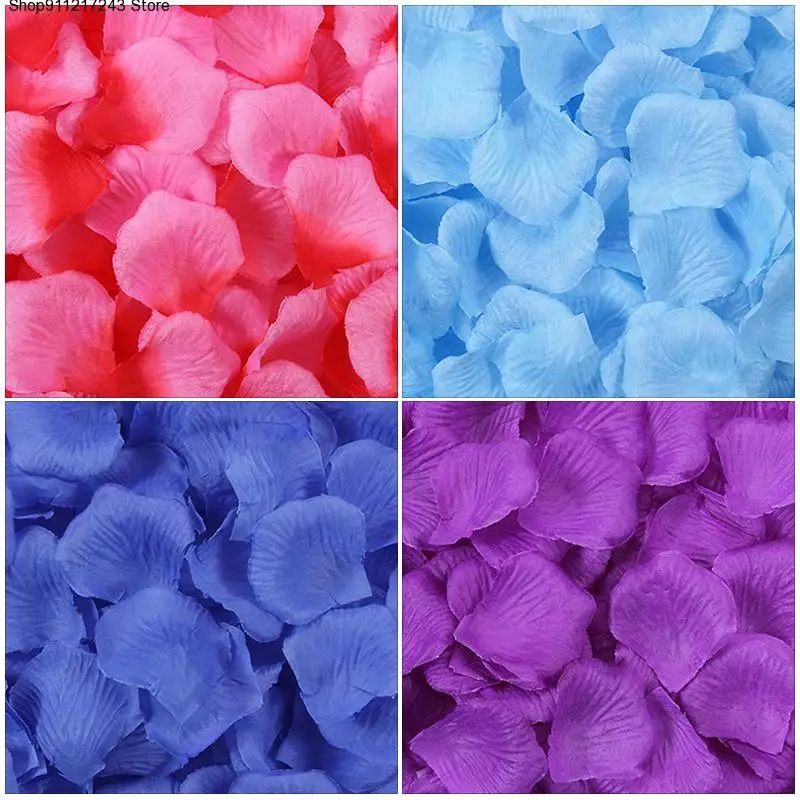

100pcs Wedding Decoration Simulation Rose Colorful Scatter Confetti Silk Rose Petals Artificial Flower Wedding Accessories