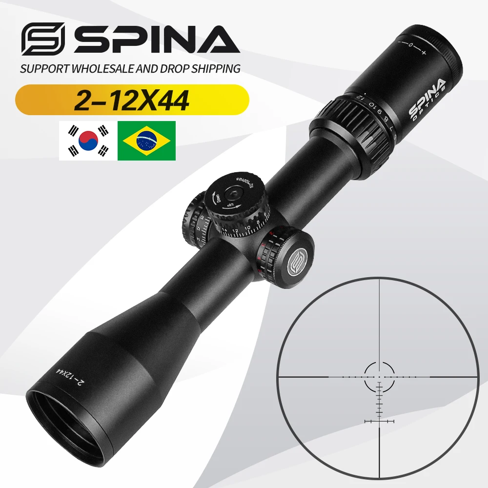 Тактический прицел для винтовки SPINA Optics 2-12X44 SF оптический охоты со стеклом и