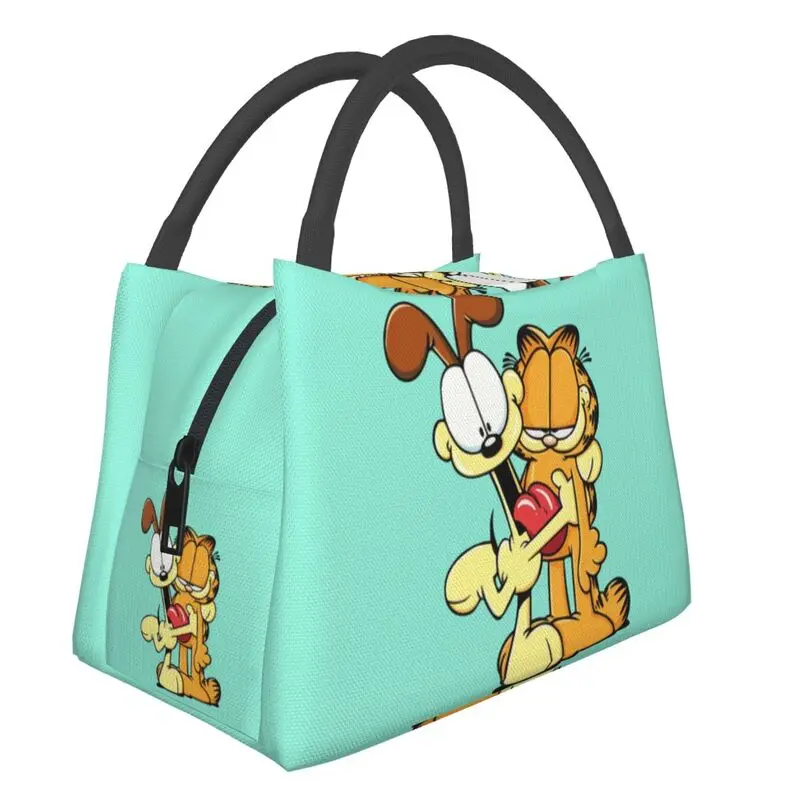 

Funny Garfields Resuable Lunch Boxes Women Multifunction Cartoon Anime Cat Cooler Thermal Food Insulated Lunch Bag Container