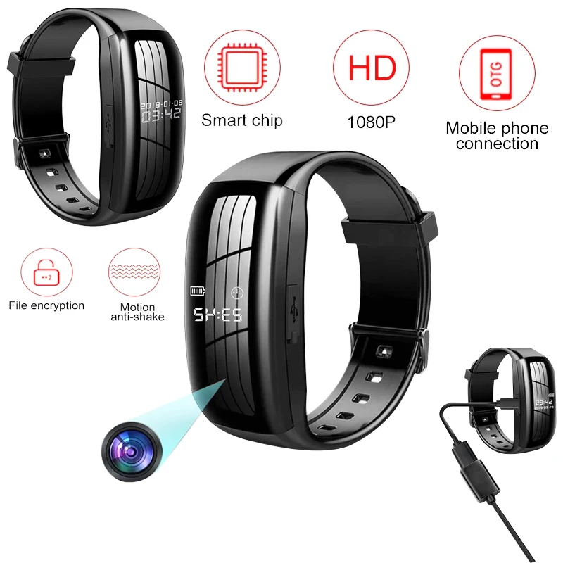 

Professional 1080P DV Mini Camera, 8G Digital Voice Video Recorder, Small Micro Sound, Home Dictaphone, Secret Bracelet, Noise