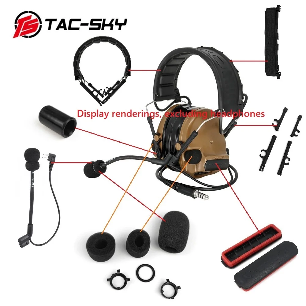 

TS TAC-SKY Tactical Headset Comtac iii Replacement Accessories COMTAC C3 Headset Battery Cover, Microphone