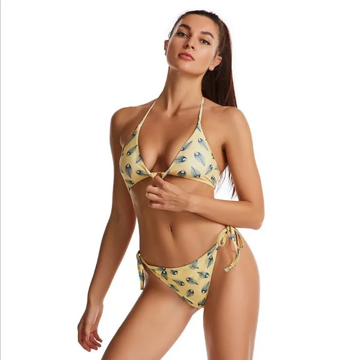 

Соблазнительное бикини с цветочным принтом, купальник-бикини со стрингами, купальник пуш-ап 2022, бикини, Женское бикини, пляжные купальные ко...