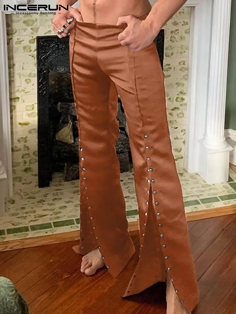 

Мужские брюки с эластичным поясом и разрезом на подоле, однотонные джоггеры 2022, брюки с широкими штанинами, уличная мода, повседневные мужск...