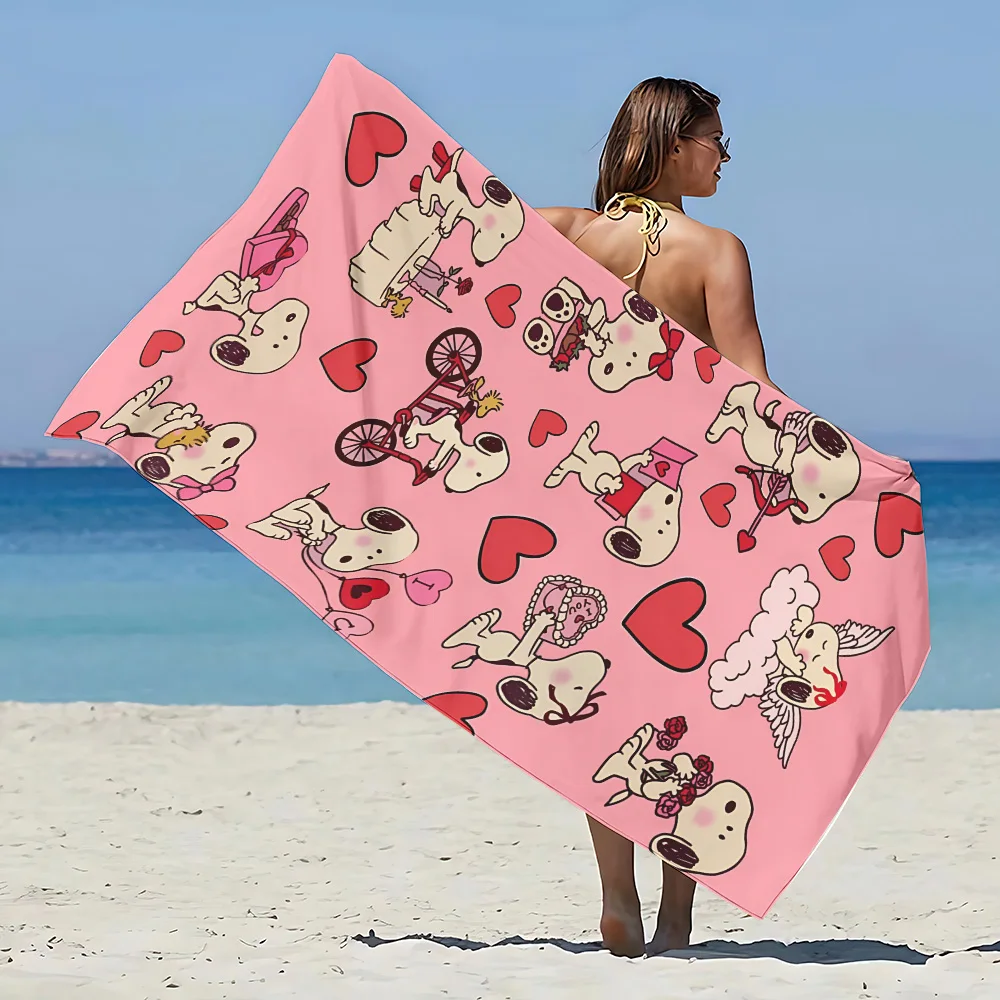 Пляжное полотенце с рисунком собаки Snoopies из микрофибры быстросохнущие