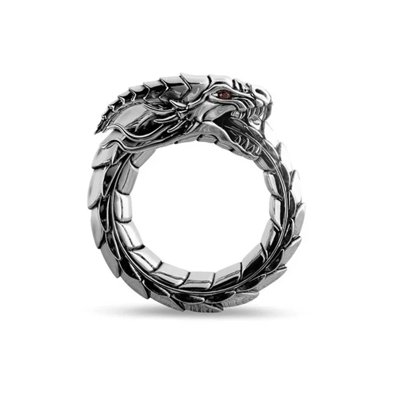 

New Fashion Engraving Dragon Pattern Three-dimensional Ring For Men Personality Exaggerated Domineering All-match Party Jewelry
