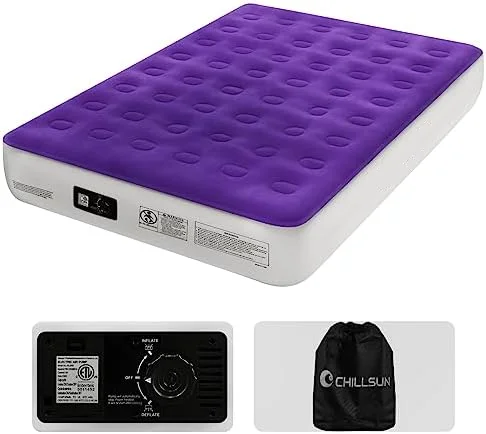 

POPTOP Queen Air Mattress with -in - 2 Mins Quick Inflate/Deflate Double Height Inflatable Mattress for Camping, & Portable Tr