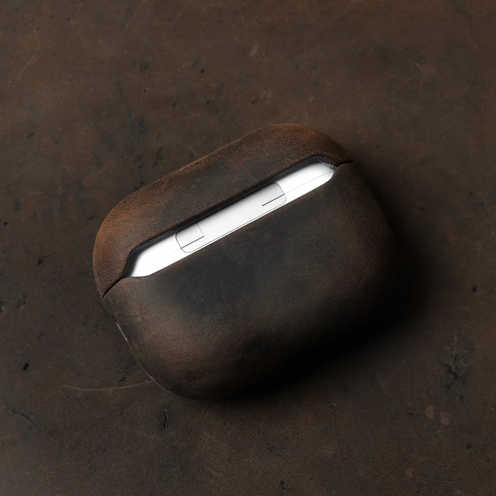 Итальянский чехол Crazy Horse из натуральной кожи для AirPods Pro 2, роскошные чехлы для AirPods 3 2 и 1, чехол для беспроводной Bluetooth-гарнитуры (art.: 3920cb996dba2) - 3920cb996dba2