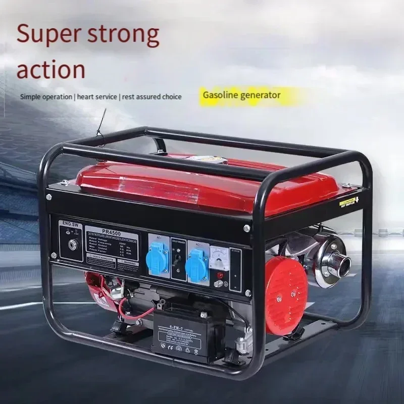 220 В 4 кВт 7 л.с. бытовой уличный бензиновый генератор с ручным запуском однофазная