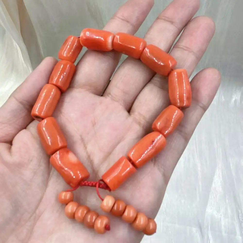 7-9 дюймов 10-12 мм Тибет Aka натуральная колонна оранжевый морской бамбук коралл