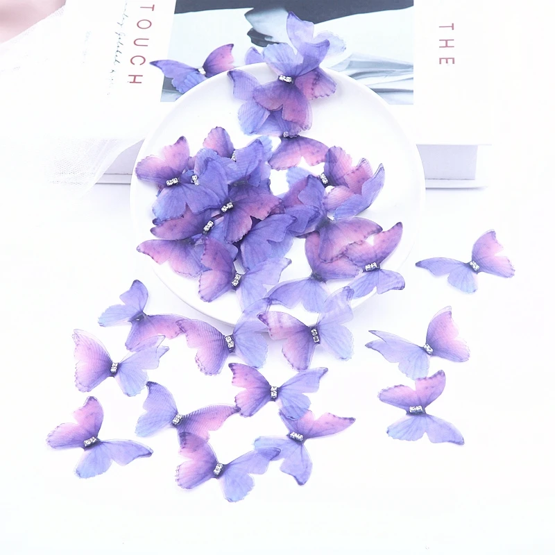 

Набор из 100 прозрачных бабочек из органзы сеonov 5 см