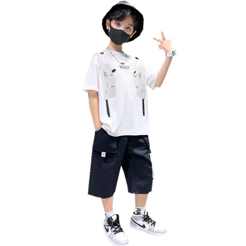 

Good Quality Boys Summer Clothes Sports Suit New Fashion Teenager Boys Short-Sleeve + Shorts Children Casual Tracksuit 5-14Years