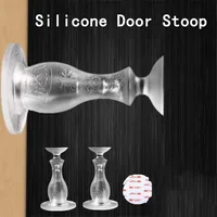 Transparent Soft Silicone Wall Floor Protector Protective Plug Non-slip Self-adhesive Round Doors Stop Bumper Muffler
