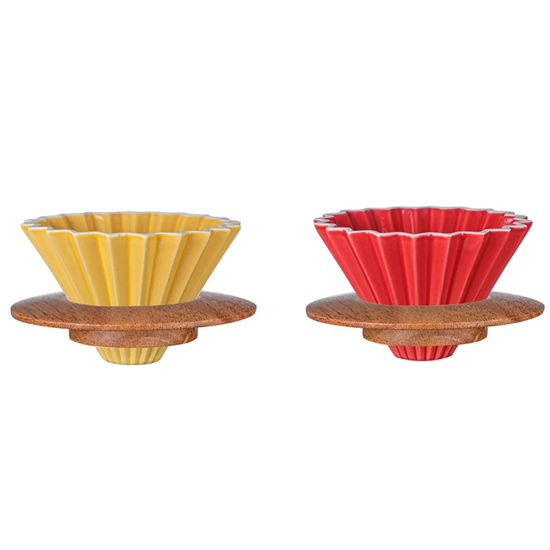 

Espresso Coffee Filter,Ceramic Pour Over Coffee Maker with Stand V60 Funnel Dripper,Coffee Accessories