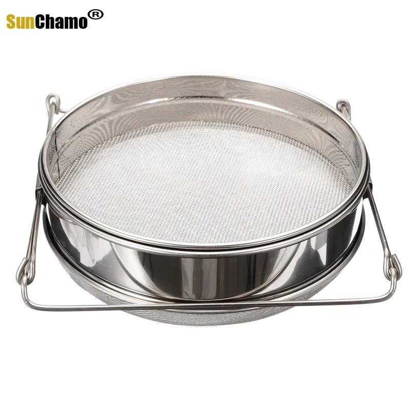 new double layer honey sieve strainer mesh stainless steel filter reusable beekeeping sieve tool kitchen gadgets free global shipping