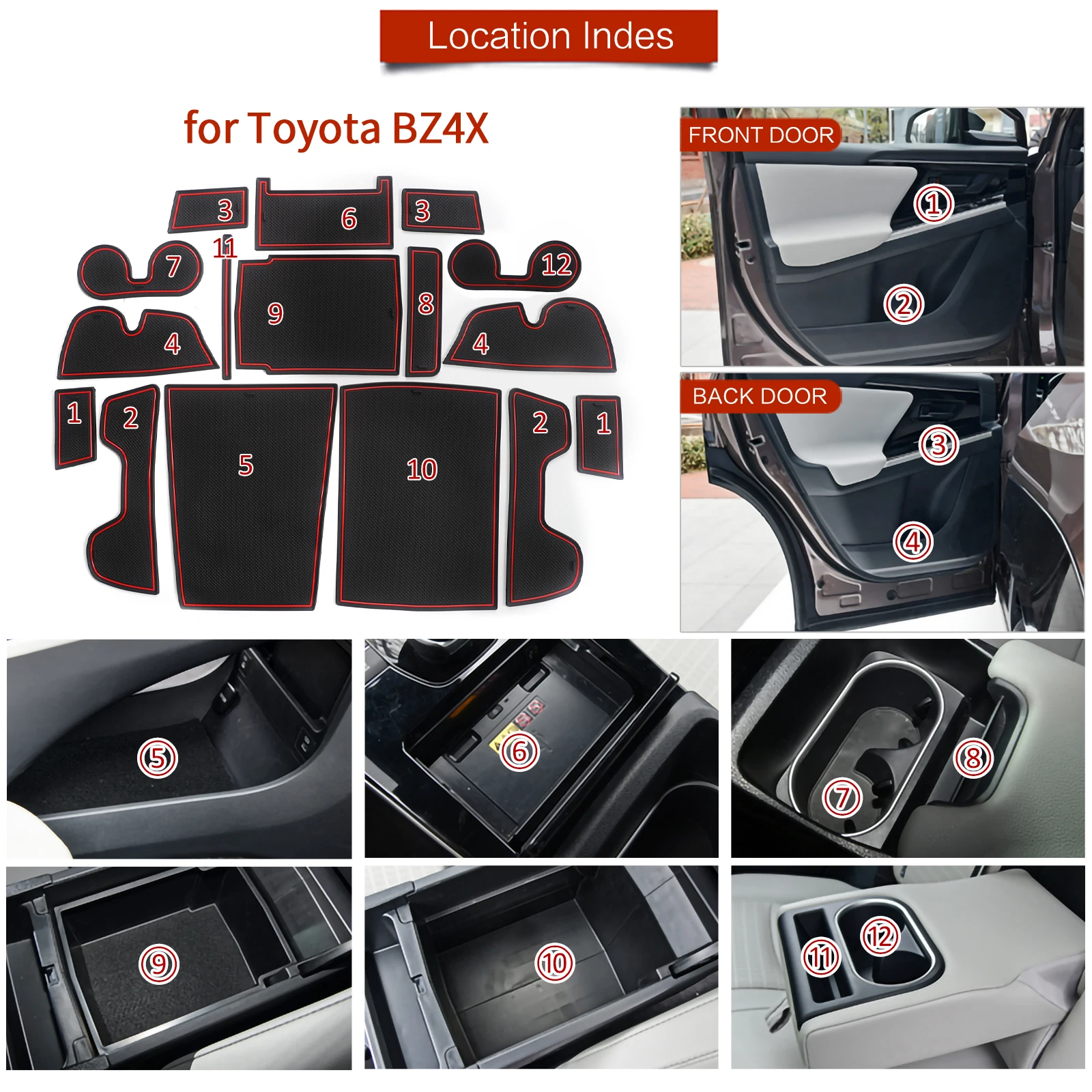 Коврик Smabee со слотом для ворот и чашек для Toyota Bz4x 2021 2022, для Subaru Solterra, Противоскользящий коврик с желобом для двери, аксессуары для интерьера, ... (art.: 3920bd8555eb5) - 3920bd8555eb5