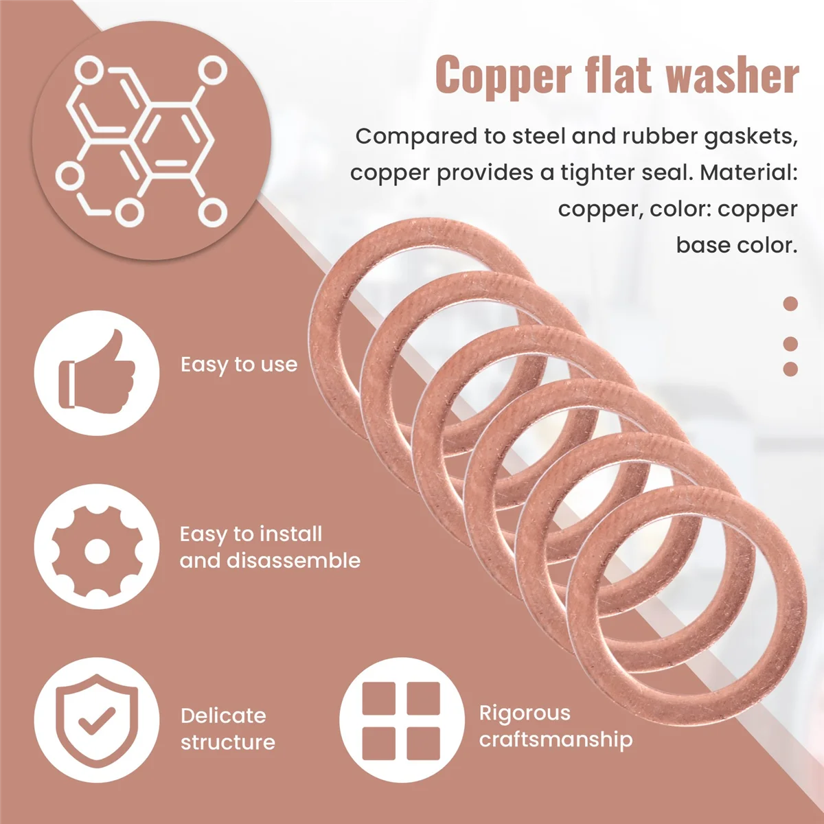 20 шт. медные шайбы 10 мм x 14 1