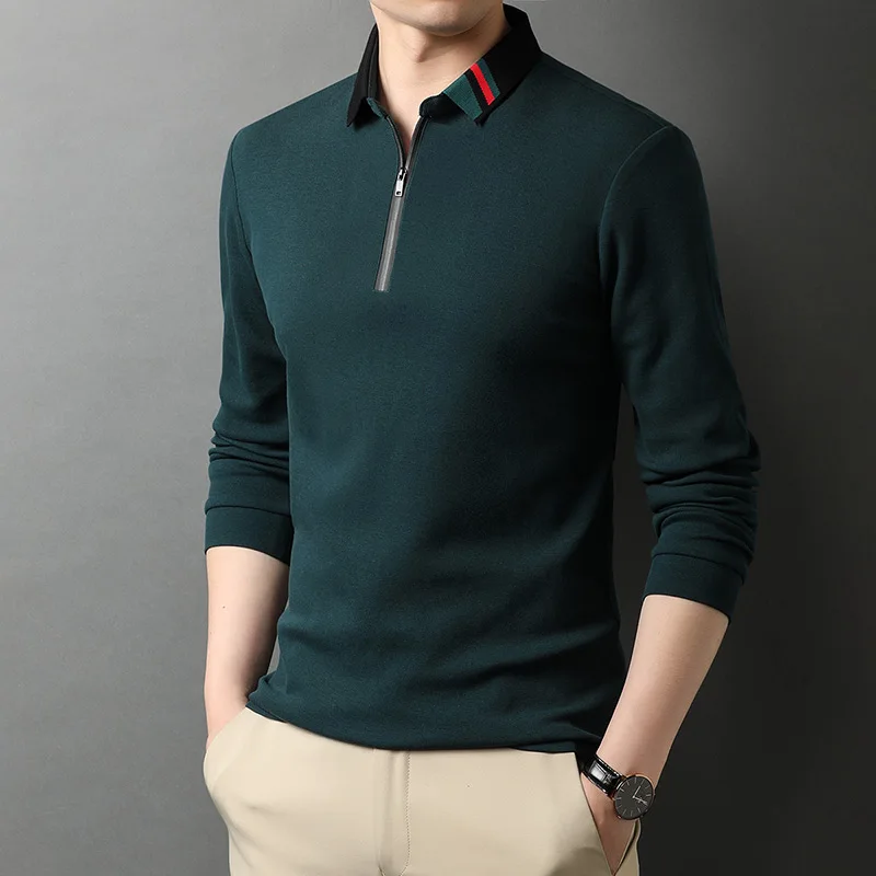 

High End 100% Cotton Designer New Fashion Brand Polo Shirt Men 2022 Korean Top Quality Casual Long Sleeve Tops Men Clothes