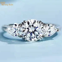 wong rain 100 925 sterling silver 1 25ct de color created moissanite gemstone wedding engagement rings fine jewelry wholesale