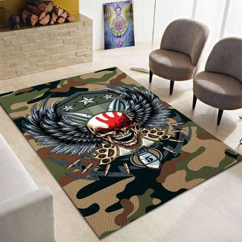 Decorative military camouflage large carpets for living rooms,bedrooms,outdoor camping kitchens,bathroomsand non slip floor mats