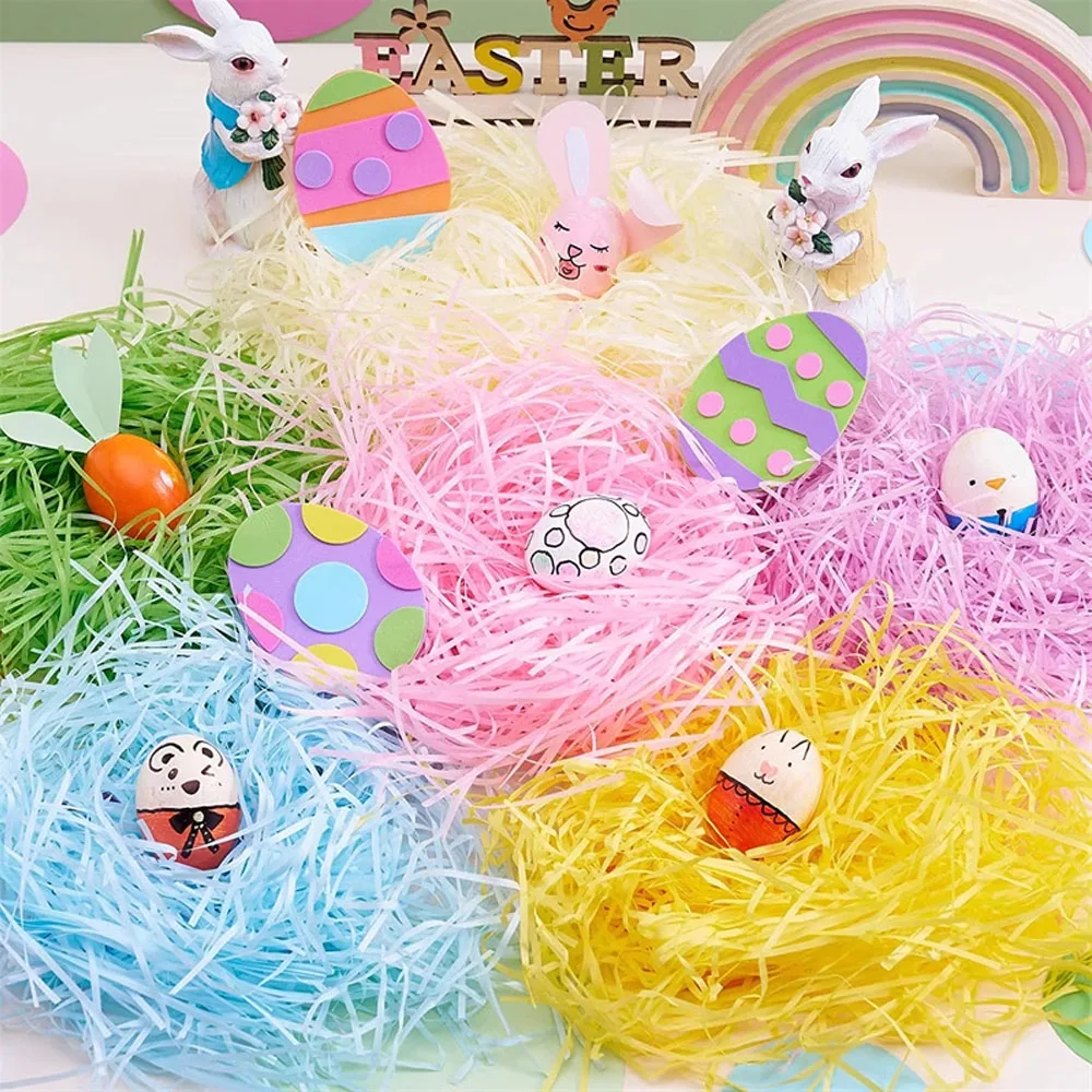 100 г разноцветной рафийной бумаги нити измельченная морщинистая бумага для