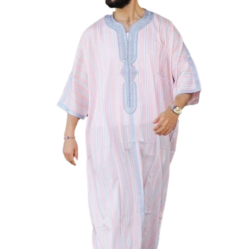 

Islamic Clothing For Men Dubai Arabian Thobe Muslim Men Thobe Fashion Muslim Long Robe Muslim Men Casual Shirt T8NB