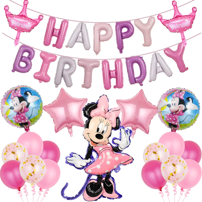 Надувные шары с Микки и Минни Маусом 1 набор украшение для дня рождения цифрами