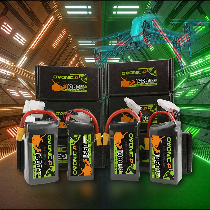 2 шт. OVONIC 3S 4S 6S Lipo Battery 450 850mAh 1050mAh 1300mAh 1550mAh LiPo Battery Pack для FPV вертолета дрона лодки самолета