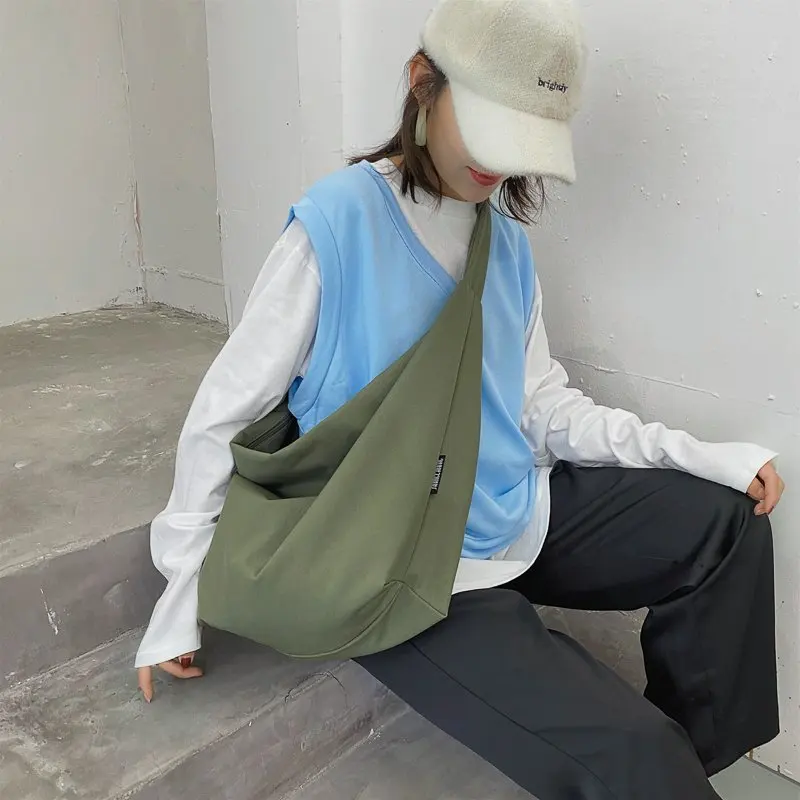 

Female Canvas Totes Crossbody Bags Women Casual Wild Ladies Handbags Solid Color Shoulder Women Bag Simple Female Messenger Bag