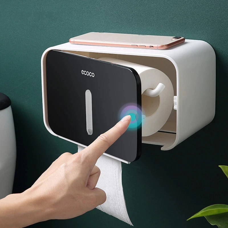 

Paper Holder For Toilet Waterproof Wall Mounted Toilet Paper Tray Roll Paper Tube Storage Box Bathroom Tray Tissue Box Holder