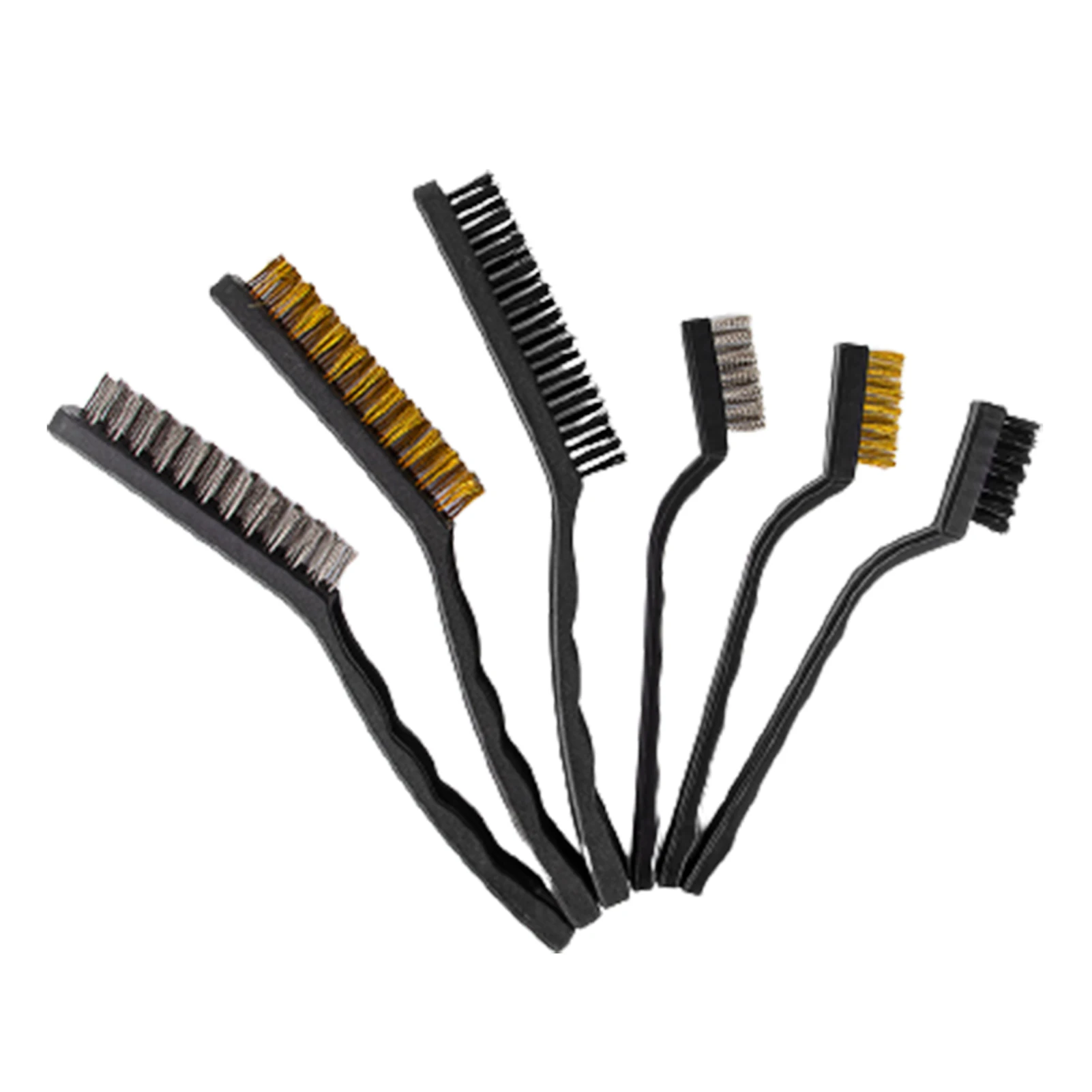 

6pcs Wire Brush Multifunctional Stainless Steel Lightweight Home Cleaning Car Washing Easy Use Practical Detailing With Handle