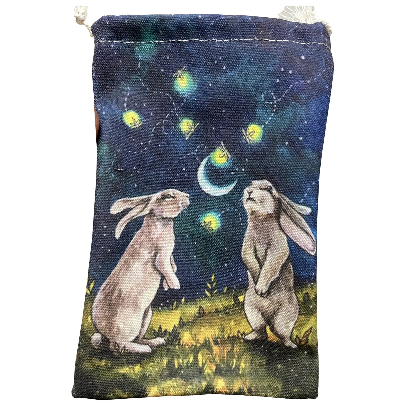 

Velvet Moon Rabbit Tarots Oracle Cards Storage Bag Drawstring Tarot Bag Witch Divination Accessories Jewelry Dice Bag