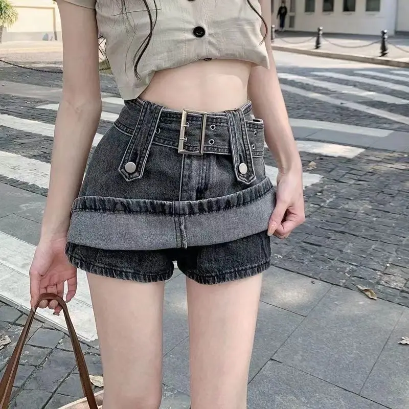 Camouflage Cargo Shorts Denim Skirt Women's High Waist Skirt Retro Short Skirt Streetwear Pantalones Cortos De Mujer Jean Shorts