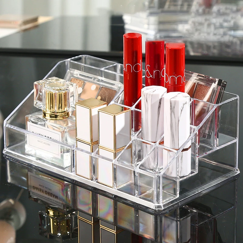 

Акриловая коробка для губной помады с 16 ячейками, органайзер для макияжа, коробка для хранения губной помады, органайзер для лака, демонстрационный держатель, органайзер для косметики, коробка
