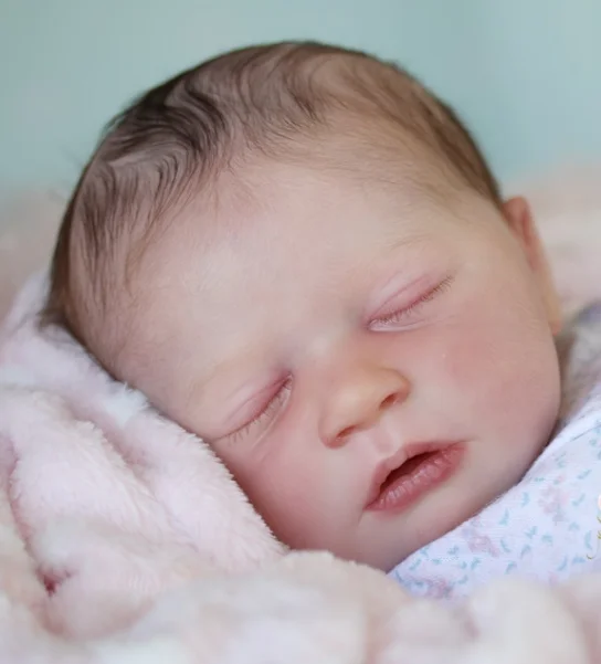 

18.5 Inches Reborn Doll kit Skya Sleeping Baby Lifelike Newborn Unpainted Unfinished Doll Parts DIY Blank Doll Kit