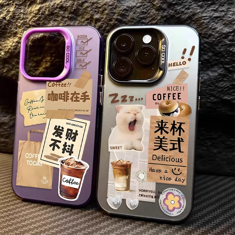Чехол Creative Coffee Cat PC для Xiaomi Redmi Note 13 12 11 Pro Plus 4G 5G 12S 11S 10S 10 9 9S 8 12C 13C A3 с матовым