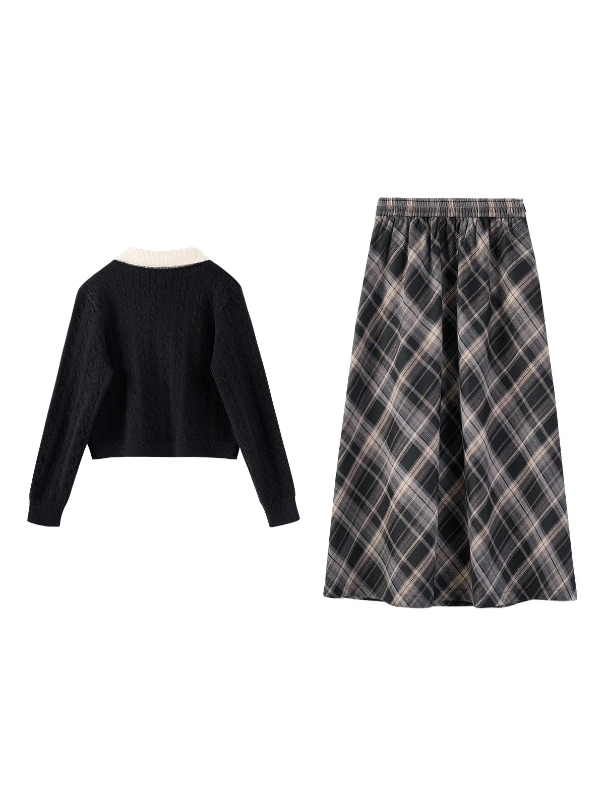 ALXNAN женский свитер 2 в 1 лоскутный с милым бантом и пуговицами вязаные топы