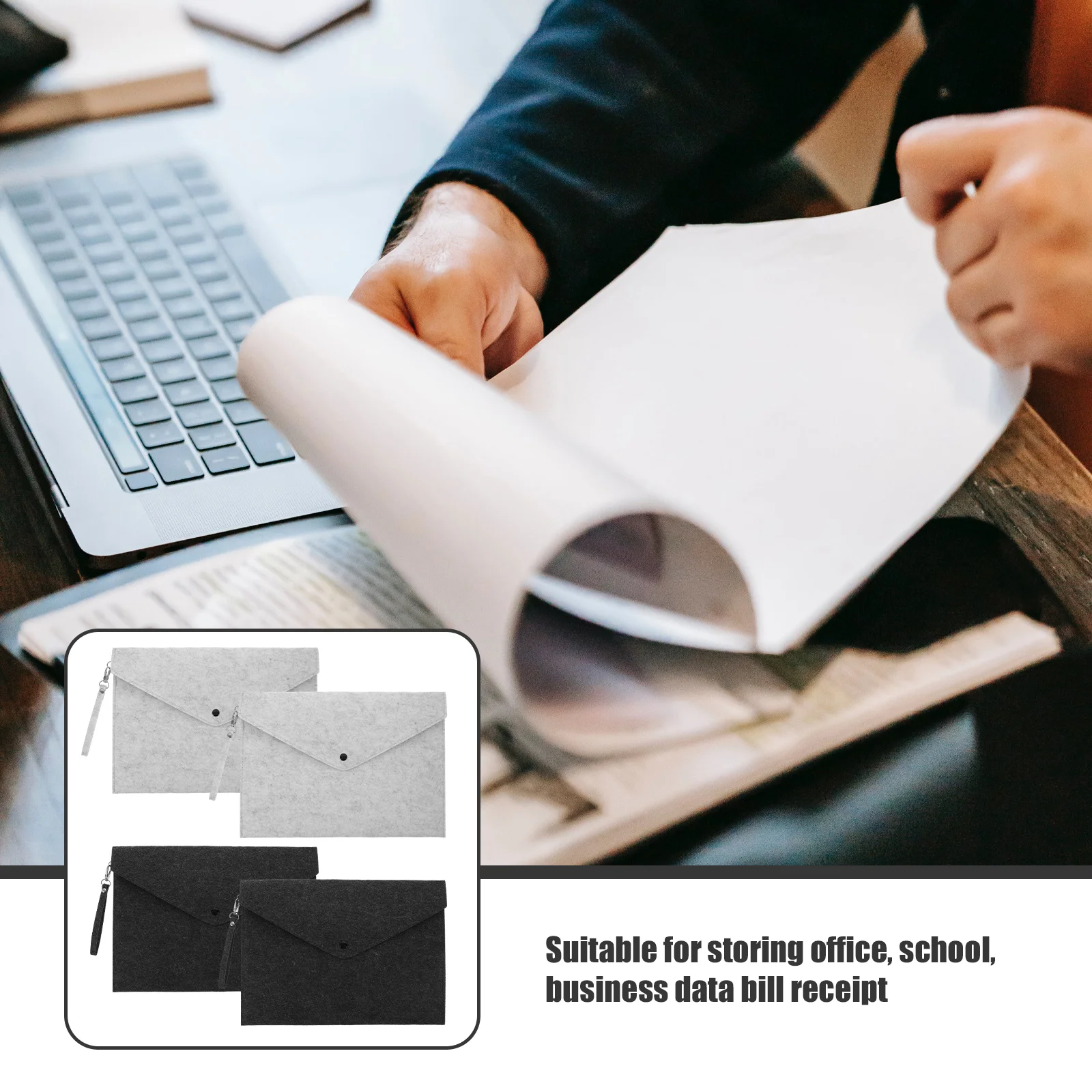 4 шт. портативный фетровый держатель-портфель с петлей A4 папка для документов