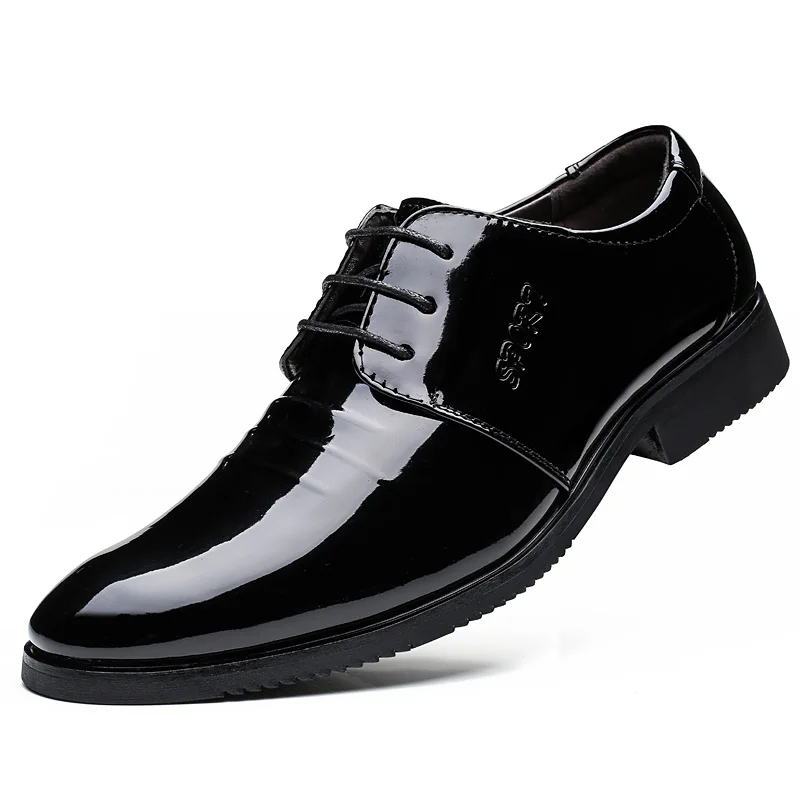 2025 Новые мужские туфли для костюма качественные вечерние из лакированной кожи